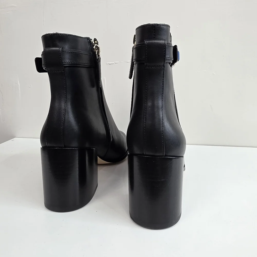 Kate Spade Pheobe Black Leather Ankle Boots, Size 7.5